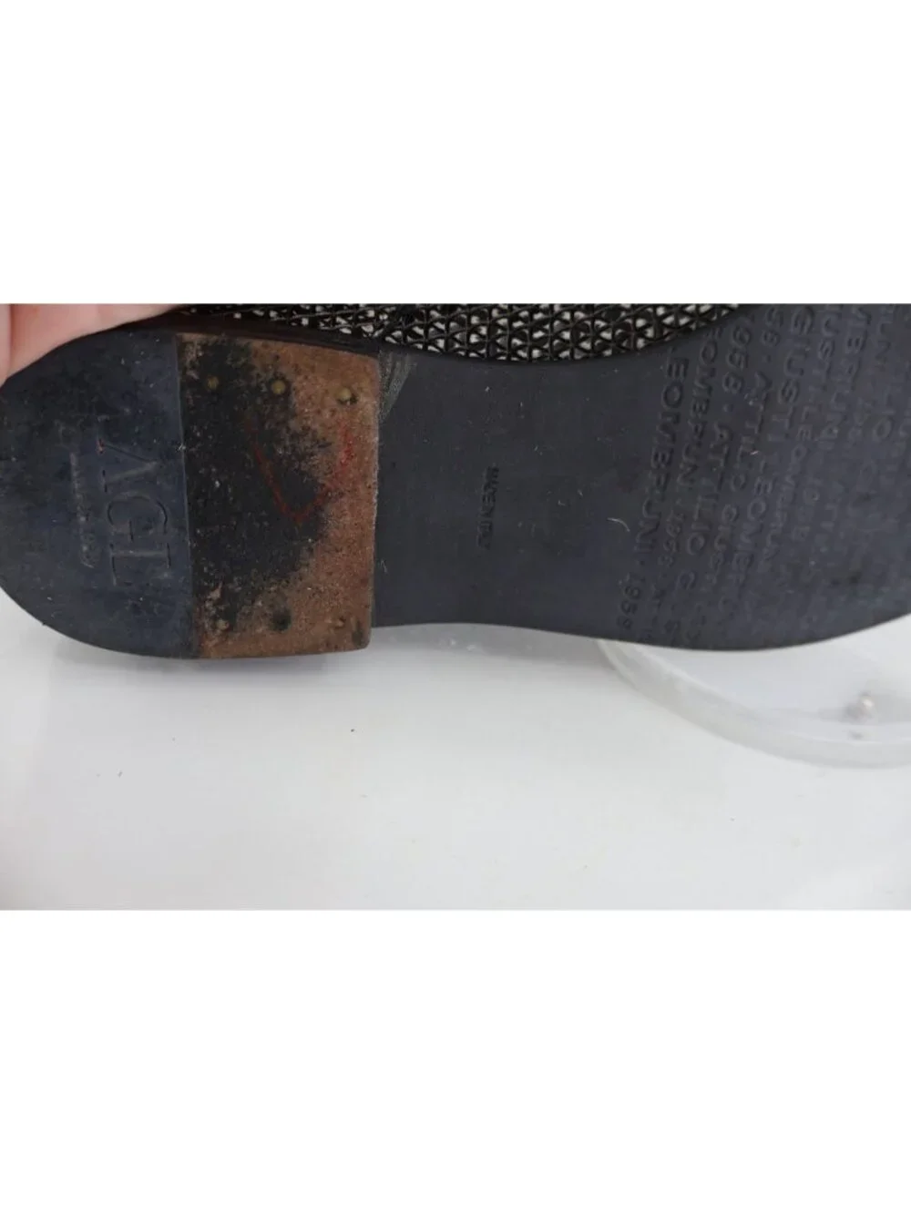 AGL Derby Loafers Womens 39.5 9.5 Black Speckled Leather Lace Up Flat Shoes
